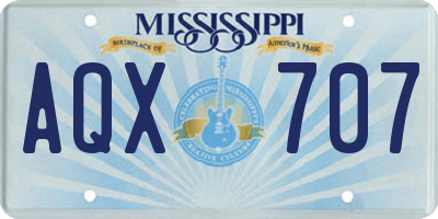 MS license plate AQX707