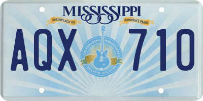 MS license plate AQX710