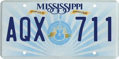 MS license plate AQX711