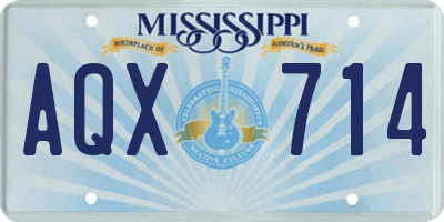 MS license plate AQX714
