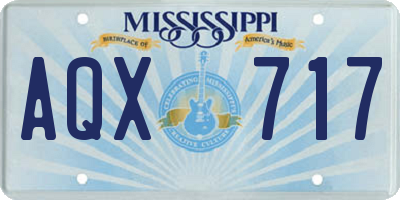 MS license plate AQX717