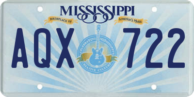 MS license plate AQX722