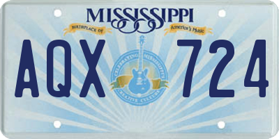 MS license plate AQX724
