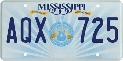 MS license plate AQX725