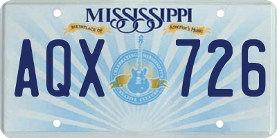 MS license plate AQX726