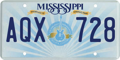 MS license plate AQX728