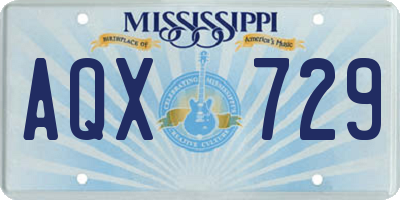 MS license plate AQX729