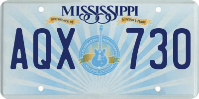 MS license plate AQX730
