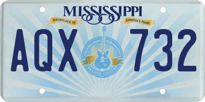 MS license plate AQX732
