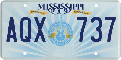 MS license plate AQX737