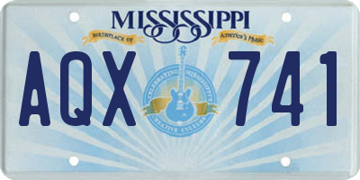 MS license plate AQX741