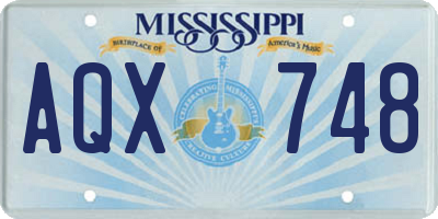 MS license plate AQX748