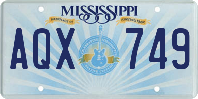 MS license plate AQX749