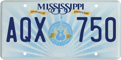 MS license plate AQX750