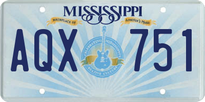 MS license plate AQX751