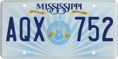 MS license plate AQX752
