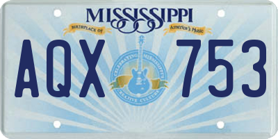MS license plate AQX753