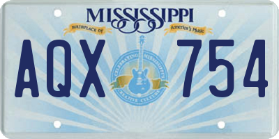 MS license plate AQX754