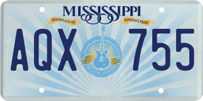 MS license plate AQX755