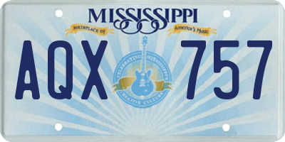 MS license plate AQX757