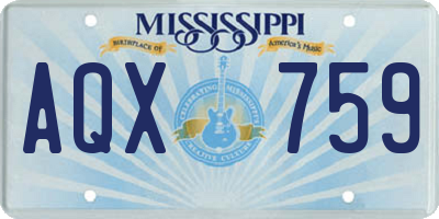 MS license plate AQX759