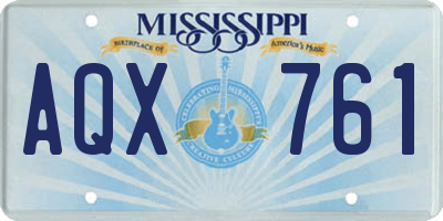MS license plate AQX761