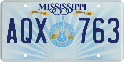 MS license plate AQX763