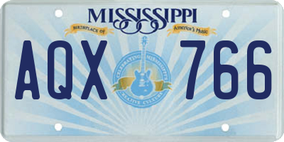 MS license plate AQX766