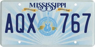 MS license plate AQX767