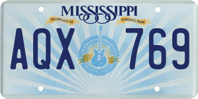 MS license plate AQX769