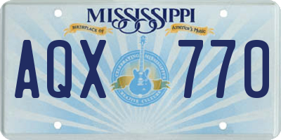 MS license plate AQX770