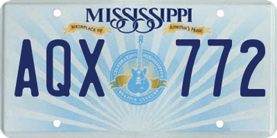 MS license plate AQX772