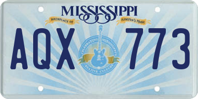 MS license plate AQX773