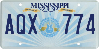 MS license plate AQX774