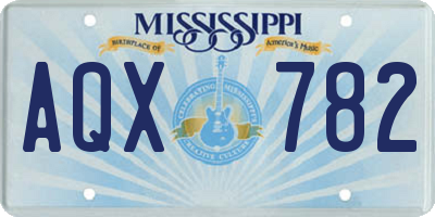 MS license plate AQX782