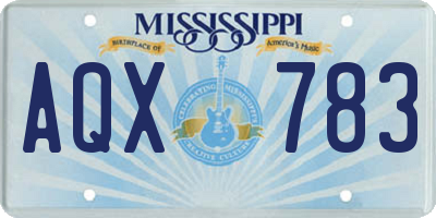 MS license plate AQX783