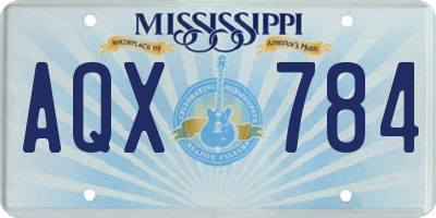 MS license plate AQX784