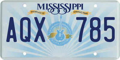MS license plate AQX785