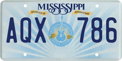 MS license plate AQX786