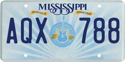 MS license plate AQX788