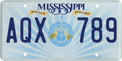 MS license plate AQX789