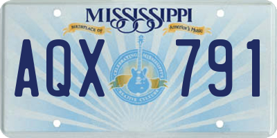 MS license plate AQX791