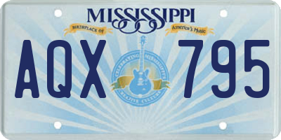 MS license plate AQX795