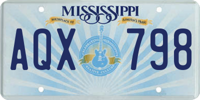 MS license plate AQX798