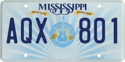 MS license plate AQX801