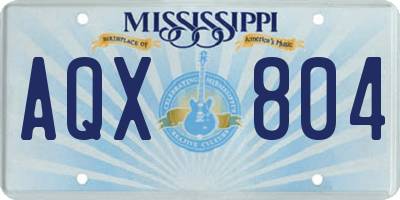 MS license plate AQX804