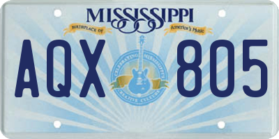 MS license plate AQX805