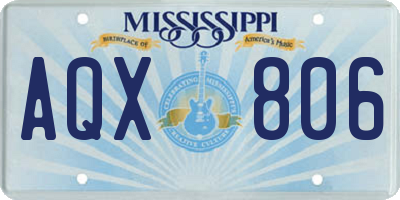 MS license plate AQX806