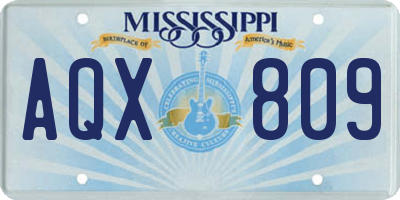 MS license plate AQX809
