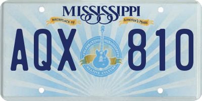 MS license plate AQX810